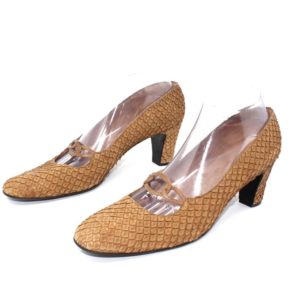 Vintage Manor Bourne For I. Magnin Co Wmens Size 10AAA Snakeskin Pumps Heels - Picture 5 of 12